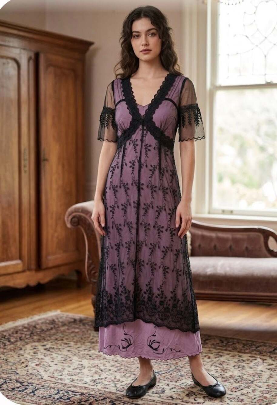 Belle Poque Vintage-Inspired 1920s Victorian Titanic Maxi Tea Party Gown